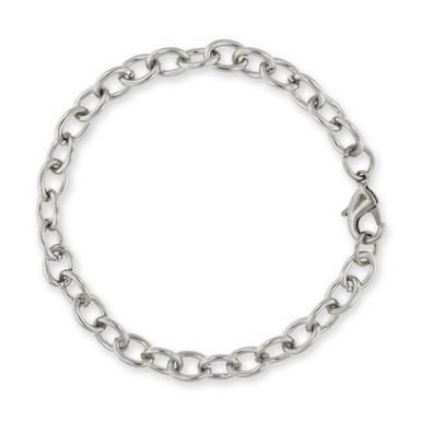 Pinmart's Silver Plated Metal Chain Link Charm Bracelet, Women's, Size: 1, Grey Type